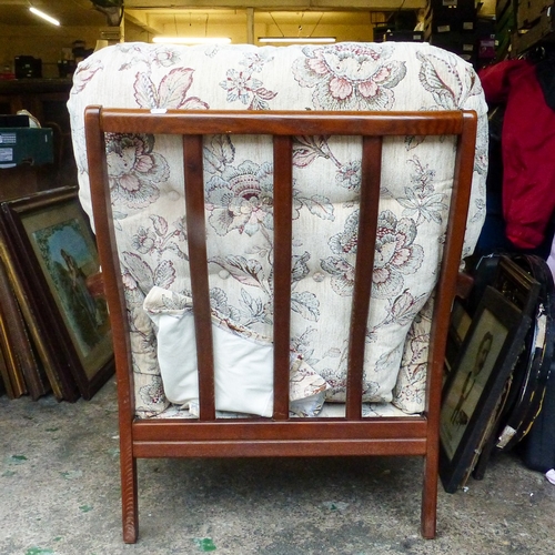 686 - Cintique Teak Fireside Chair with matching upholstered cushions 
Measures - H95cm approx