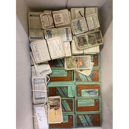 597 - A Good Collection of Cigarette Cards includes albums, examples in Wills cardboard cases and some loo... 