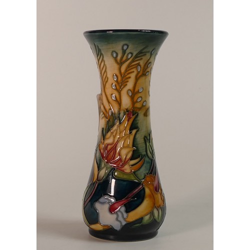 90 - Moorcroft Vase in the Prairie Summer Pattern Designed By Rachel Bishop, Dated 2001, Flowers on a Blu... 