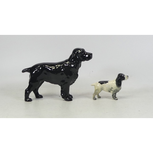 123 - Royal Doulton Black Spaniel 'Lucky Star Of Ware'(Unmarked) 14cm Tall also Beswick Black & White Span... 