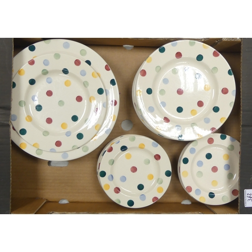 362 - Emma Bridgewater, Polka Dot Pattern Plates includes Four Dinner Plates, Eight Side Plates and Ten Sm... 