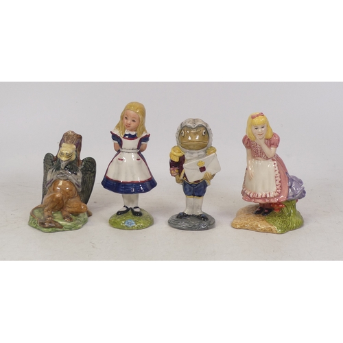 426 - Four Beswick 'Alice in Wonderland' Series figures to include Alice, Frog Footman, Gryphon and Alice ... 