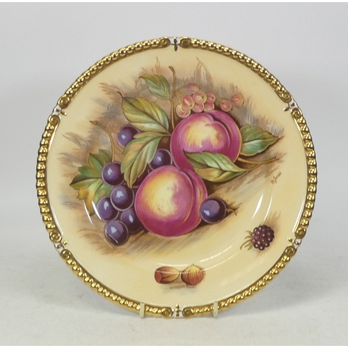 427 - Aynsley, Dinner Plate with Fruit Still Life by D. Jones.