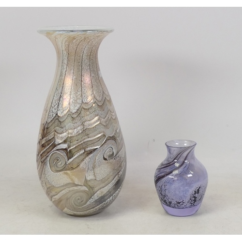 437 - Two Art Glass Vases, includes Maltese Gozo Vase and a smaller Caithness Swirl Vase. (2)