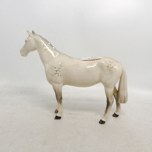 96 - Beswick grey Huntsman Horse 1484, tiny chip to one ear.