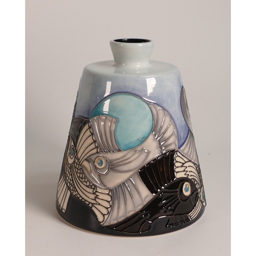 471 - Moorcroft The Bellows Fish Vase 112/5 H:12.5cm Limited Edition 18/25 Signed By Designer Emma Bossons... 