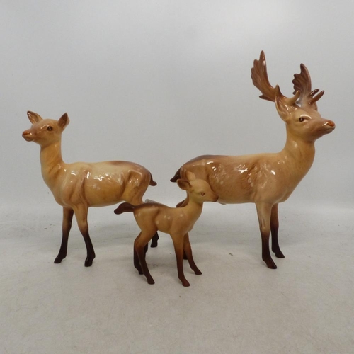 58 - Beswick, Stag Family includes Stag, Doe and Fawn. Fawn is in Matte. (3)