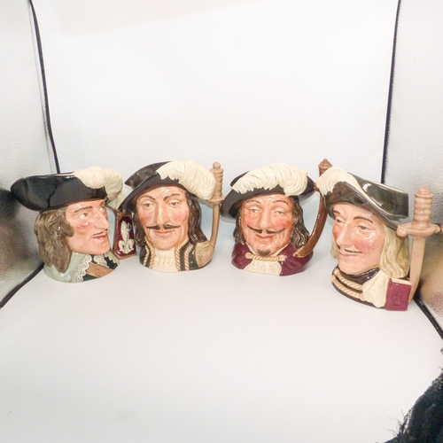 447 - Royal Doulton, Four Large Musketeer Character Jugs Artemis, Porthos, Athos and D'Artagnan (All secon... 