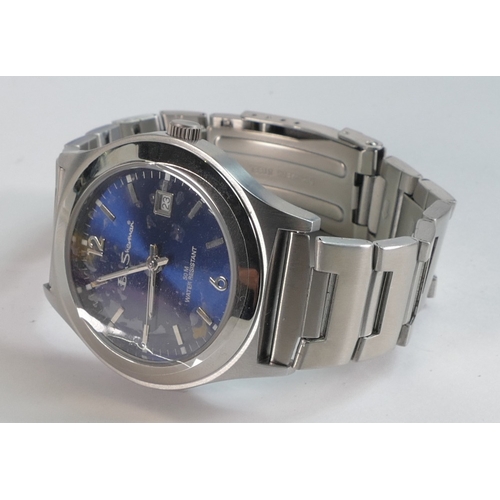 743 - Ben Sherman quartz stainless steel gentleman's wristwatch with dark blue dial, boxed with paperwork.