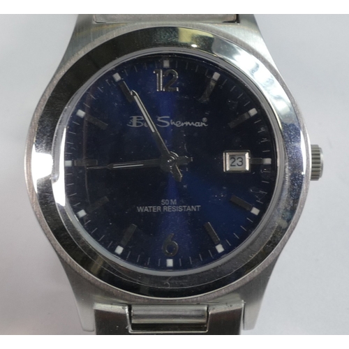 743 - Ben Sherman quartz stainless steel gentleman's wristwatch with dark blue dial, boxed with paperwork.