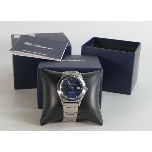 743 - Ben Sherman quartz stainless steel gentleman's wristwatch with dark blue dial, boxed with paperwork.