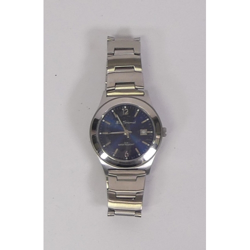 743 - Ben Sherman quartz stainless steel gentleman's wristwatch with dark blue dial, boxed with paperwork.