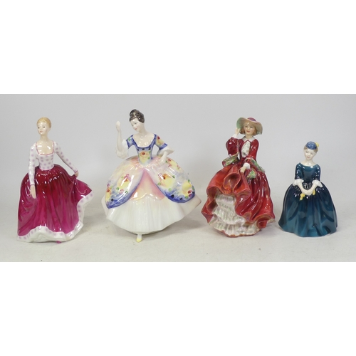 120 - Four Royal Doulton Lady Figures to include Christine HN2792, Fiona HN2694, Top of Hill HN1834 and Ch... 