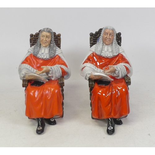 121 - Two Royal Doulton 'The Judge' HN2443 (gloss finish) and 'The Judge' HN2443 (matt finish). a/f (H: 18... 