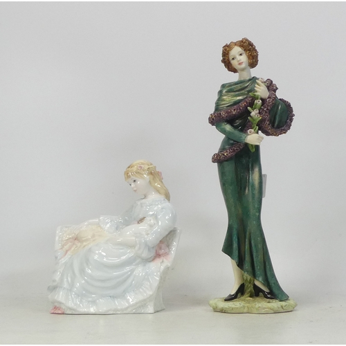 13 - Two Lady Figures, Coalport Summer Daydream and resing figure The Regal Collection Emily (2)