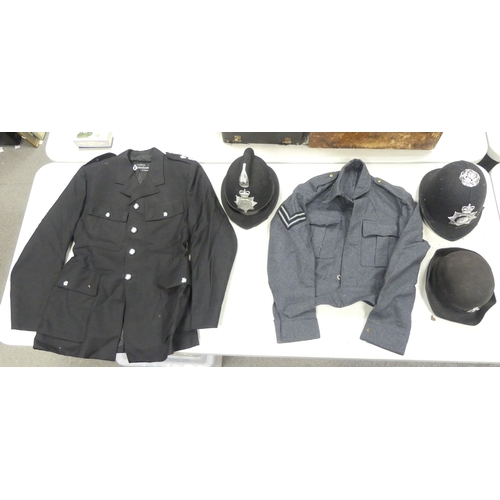 463 - A Collection of Police Uniforms to include Helmets, Jackets, Trousers, Patches etc. Helmets include ... 