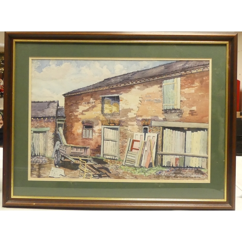 464 - Framed Signed Watercolour 'Doors, Penkhull Farm April 72 By David. S. Dodd. Frame 74cm Wide x 56cm T... 