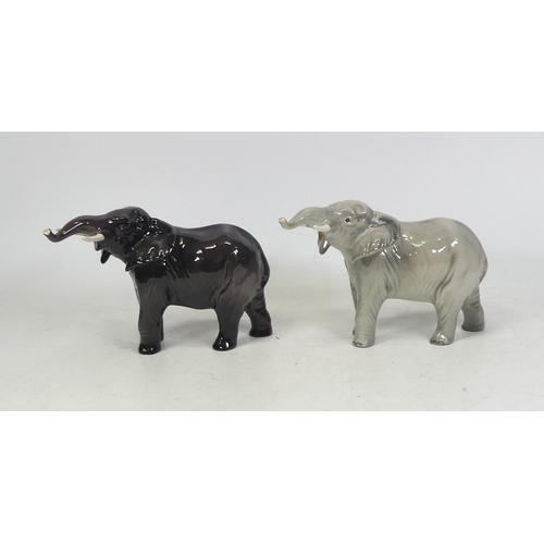 93 - Two Beswick elephants 974, various shades (2)