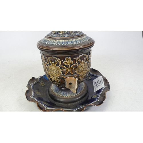 136 - Doulton Lambeth for Thomas De La Rue & Co., Patented 'The Isobath Inkwell'. Impressed 'Doulton Lambe... 