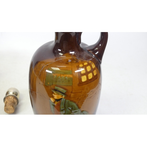 145 - Royal Doulton, Kingsware Flagon with EPNS stopper together with Norfolk Seriesware Jug. Height of ta... 