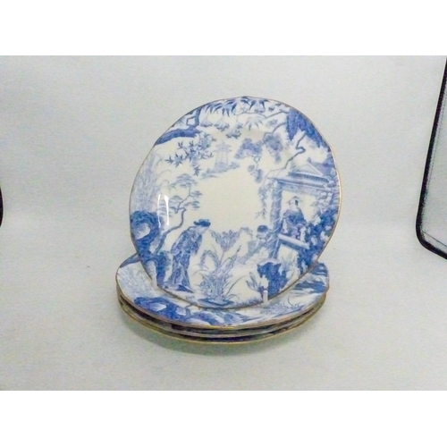 209 - Four Royal Crown Derby Mikado pattern blue and white cabinet plates (4).