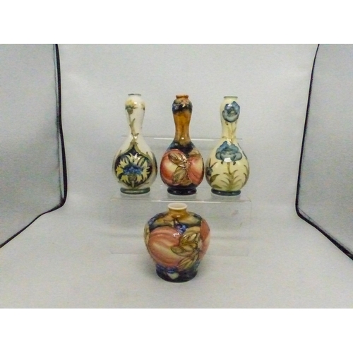 191 - Four ceramic vases in the manner of Old Tupton Ware, no backstamps, tallest 18cm (4).