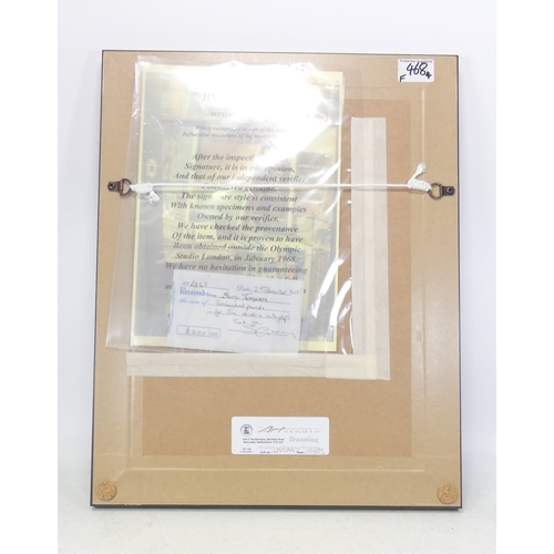 468 - Genuine Jimi Hendrix (1942-1970) Signature. Provenance from Sandra and Stephen Green of Acoustica, C... 