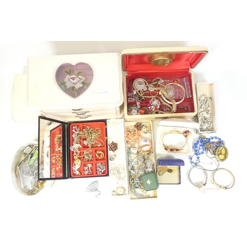 766 - A large collection of costume jewellery including Silver, watches, necklaces, rings, pendants, chain... 