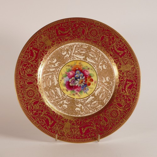 68 - A mixed collection of 19th and 20th century porcelain including Royal Worcester red ground cabinet p... 