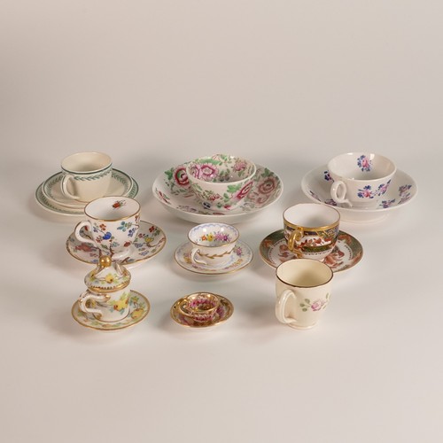 86 - Nine 19th and early 20th century porcelain miniatures including examples from Spode, Wedgwood, unmar... 