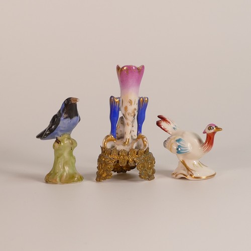 89 - Nine 19th and 20th century porcelain miniatures including - Paris Porcelain gilt metal mounted flora... 