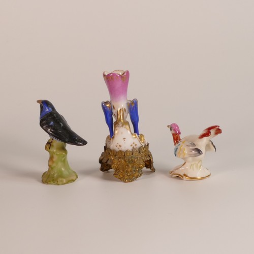 89 - Nine 19th and 20th century porcelain miniatures including - Paris Porcelain gilt metal mounted flora... 