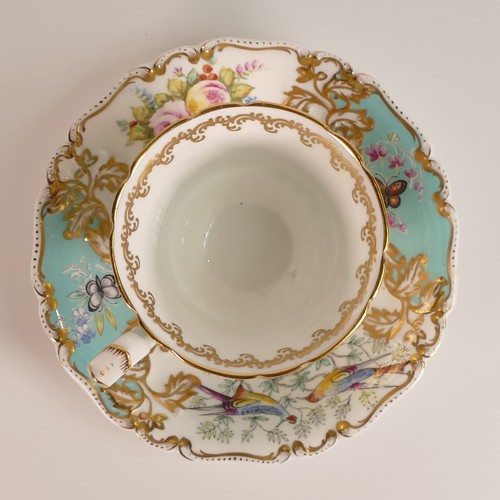 96 - EB Foley Rococo style cup and saucer, hand painted by Woodhouse and lavishly gilded. Height of cup  ... 