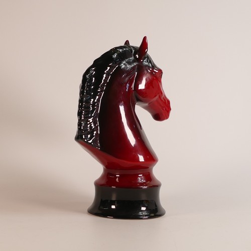 108 - Crown Devon, rare Flambe bust of a horse. Possibly modelled akin to a Knight chess piece. Printed bl... 