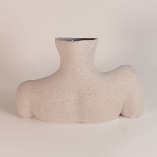 125 - Anissa Kermiche Breast Friend speckled ceramic vase. Height 23cm, length 35cm