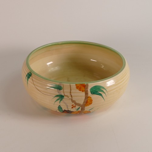 137 - Clarice Cliff for Wilkinson, a Red House and Floral Trees pattern fruit bowl. Diameter: 24cm