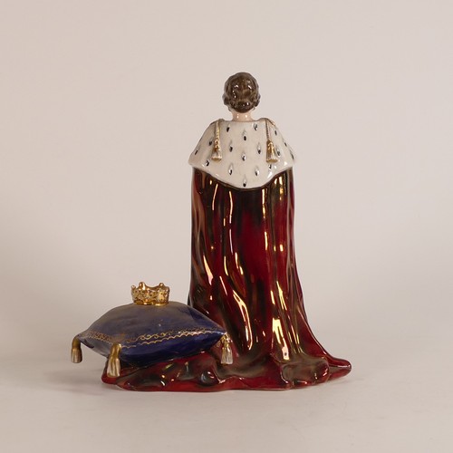 141 - A rare pair of Carltonware figures George VI and Elizabeth for the 1937 Coronation, both handpained ... 