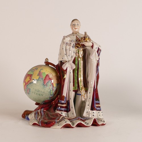 141 - A rare pair of Carltonware figures George VI and Elizabeth for the 1937 Coronation, both handpained ... 