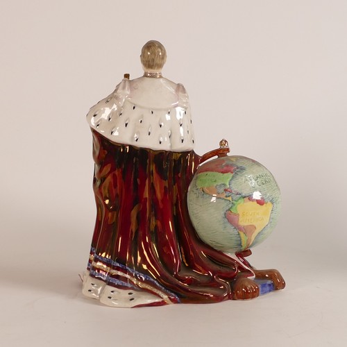 141 - A rare pair of Carltonware figures George VI and Elizabeth for the 1937 Coronation, both handpained ... 