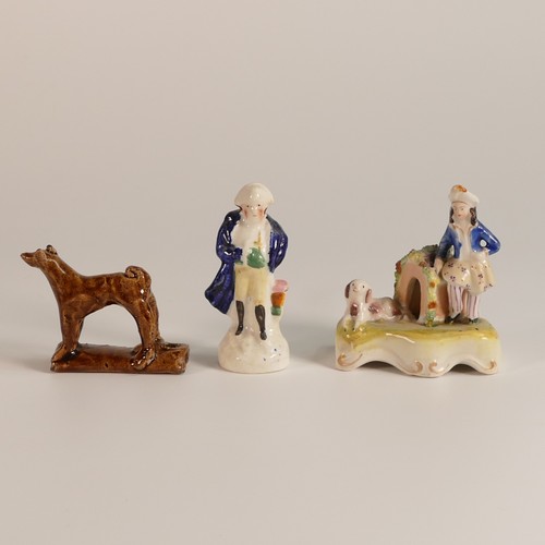 148 - A Collection of mostly Staffordshire toy figures and other miniatures including Pearlware crib, Napo... 