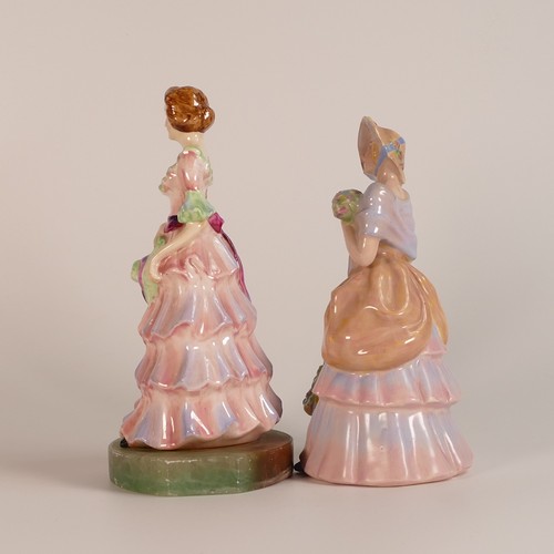 151 - Two early lady figures, Adderley China 
 'Peggy' on onyx base together with rare Crown Devon Fieldin... 