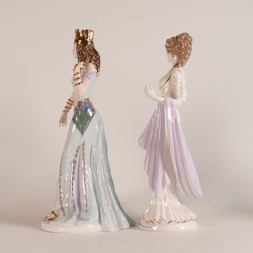 195 - Coalport, three Compton & Woodhouse limited edition figures of Helen of Troy, Delilah and Cleopatra.... 