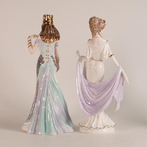 195 - Coalport, three Compton & Woodhouse limited edition figures of Helen of Troy, Delilah and Cleopatra.... 