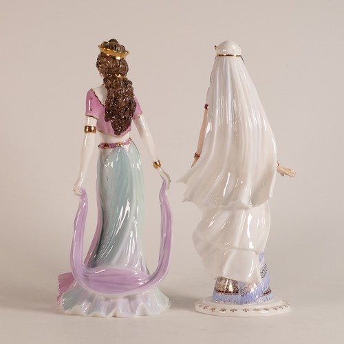 196 - Coalport, two Compton & Woodhouse limited edition figures of Salome and Queen of Sheba. Both with ce... 