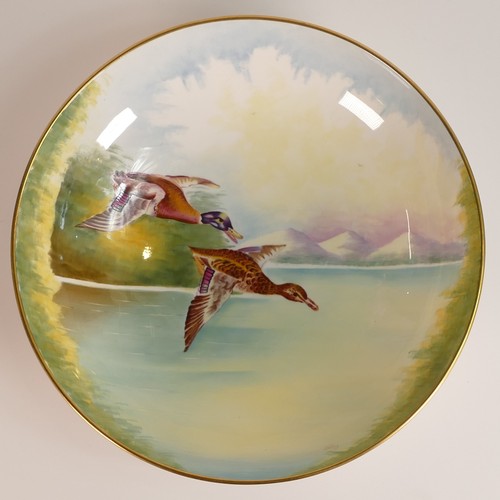 242 - Minton, hand painted landscape porcelain 'Edinburgh Castle Midlothian' cabinet plate signed J. Cole ... 