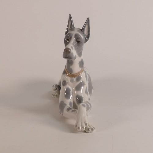 264 - Lladro, large model of a laying Great Dane DA15A