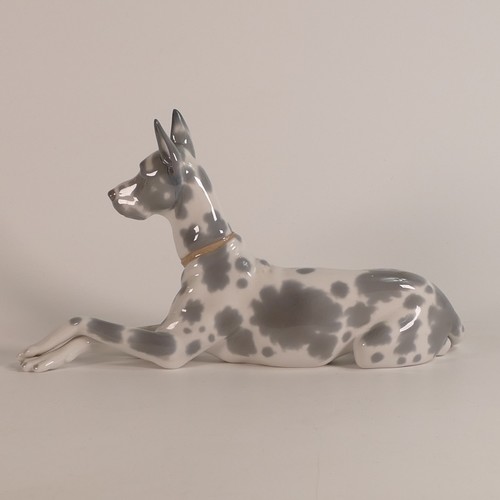 264 - Lladro, large model of a laying Great Dane DA15A