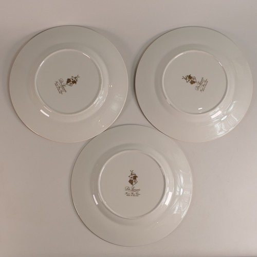 275 - De Lamerie, three green ground dinner plates together with three side plates. Specially made high en... 