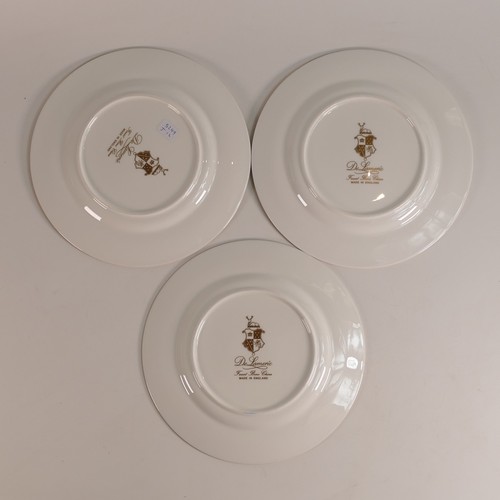 275 - De Lamerie, three green ground dinner plates together with three side plates. Specially made high en... 