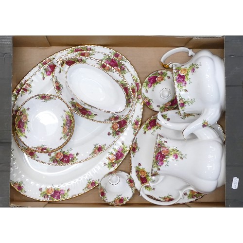 296 - Royal Albert, large collection of Old Country Roses tea and dinner ware including tureens, plates, p... 